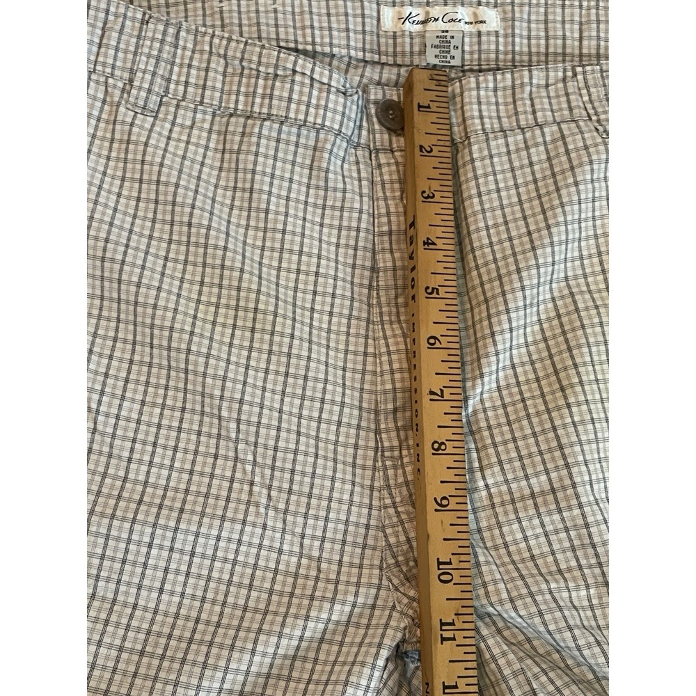 Kenneth Cole New York Mens Plaid Flat Front Cotton Outdoor Gray Chino Shorts 36 - Picture 4 of 6